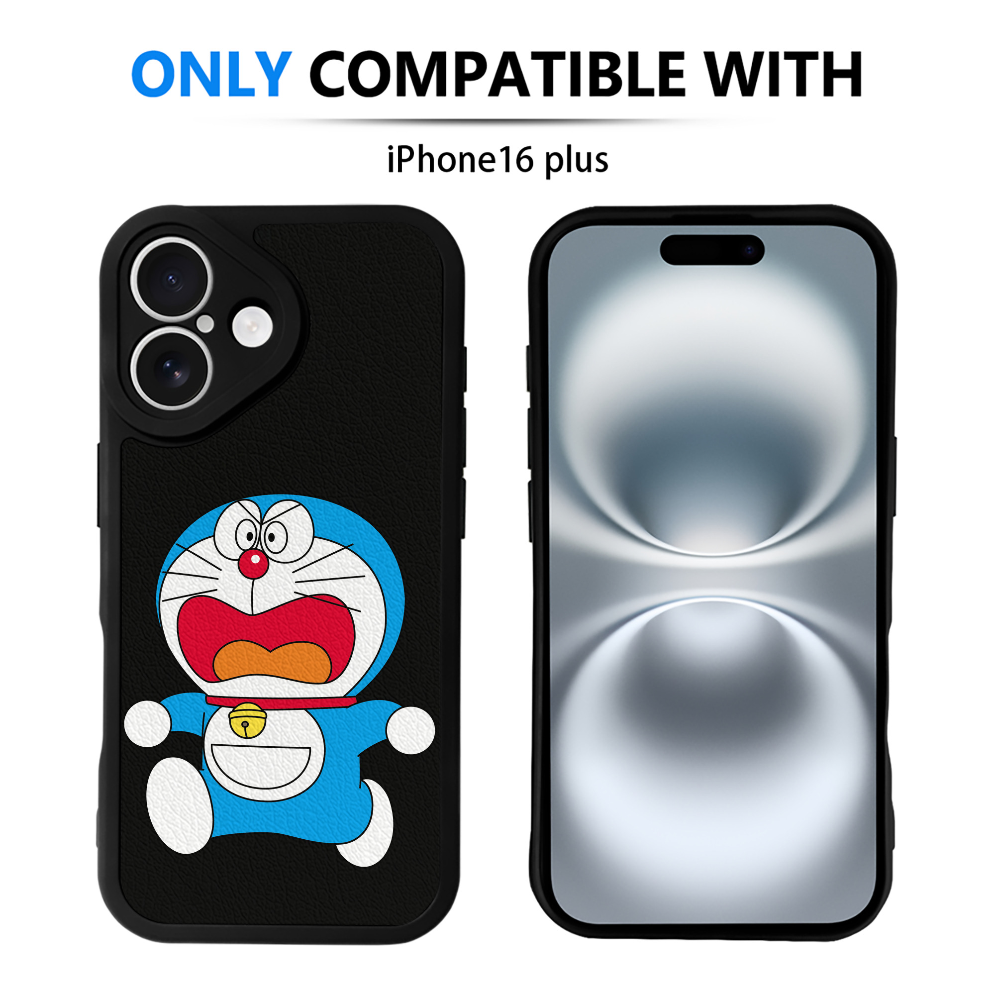 （画像用） ドラえもん Doraemon 【iPhone 16シリーズ対応】シリコンスマホケース（レザー調） 材質：シリコン